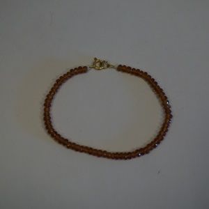 7" 4mm Rondelle Cut Genuine Citrine Bead Bracelet
